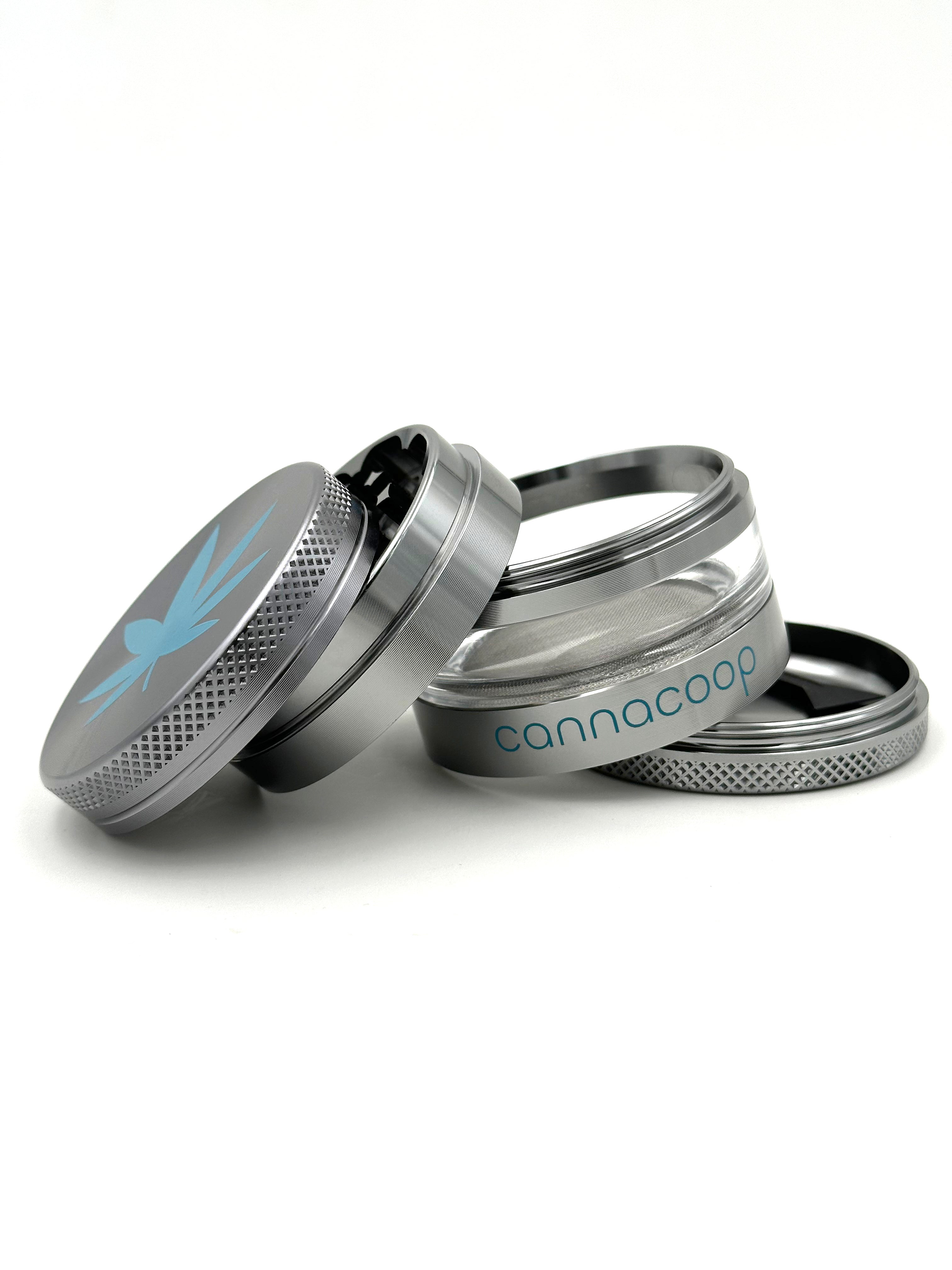 CANNACOOP® Exclusive Grinder Ø 63 mm – 4-teilig in verschiedenen Farben