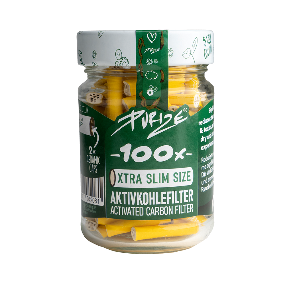 Purize Xtra Slim 100 stk. im Glas Gelb