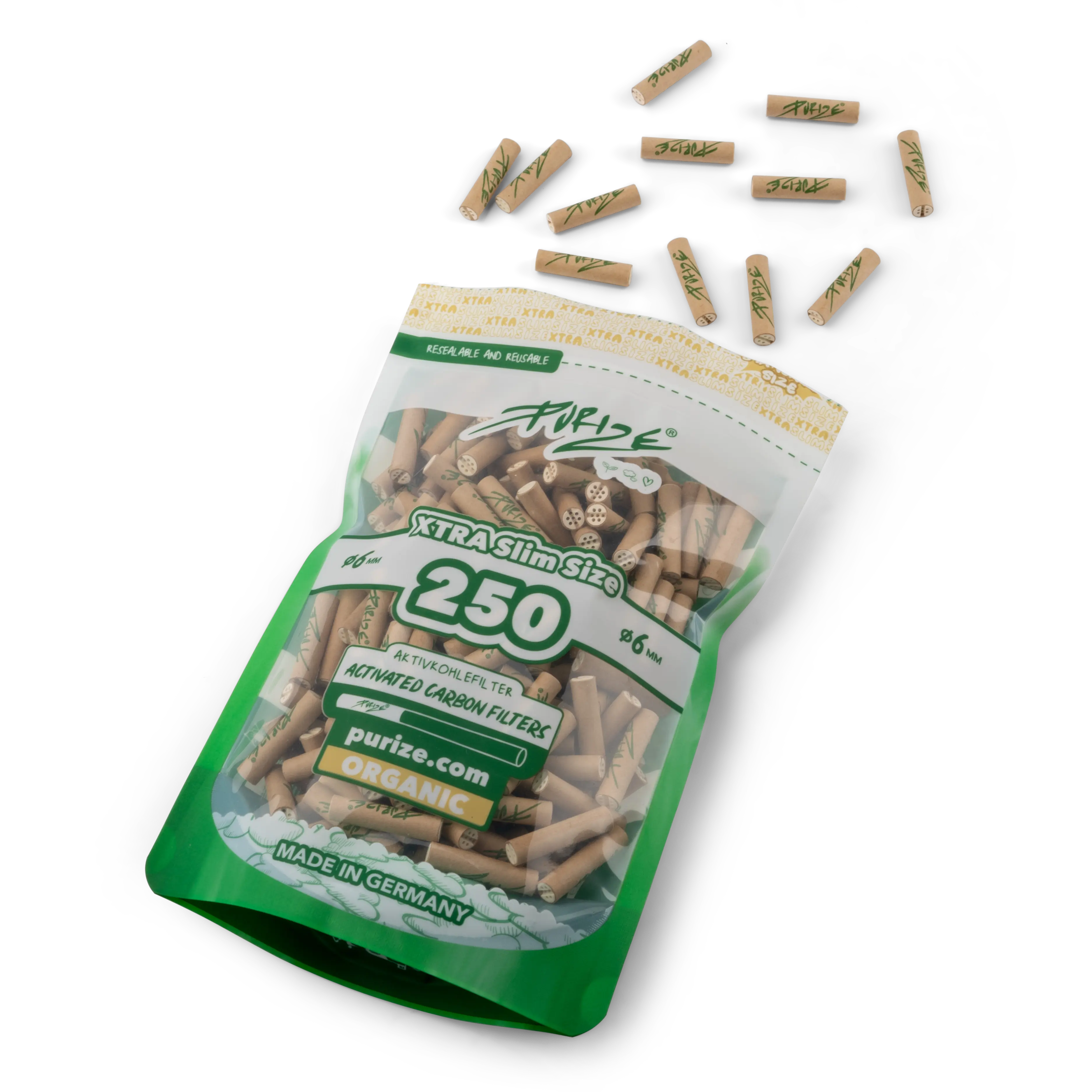 Purize Xtra Slim 250 Aktivkohlefilter in Organic offen