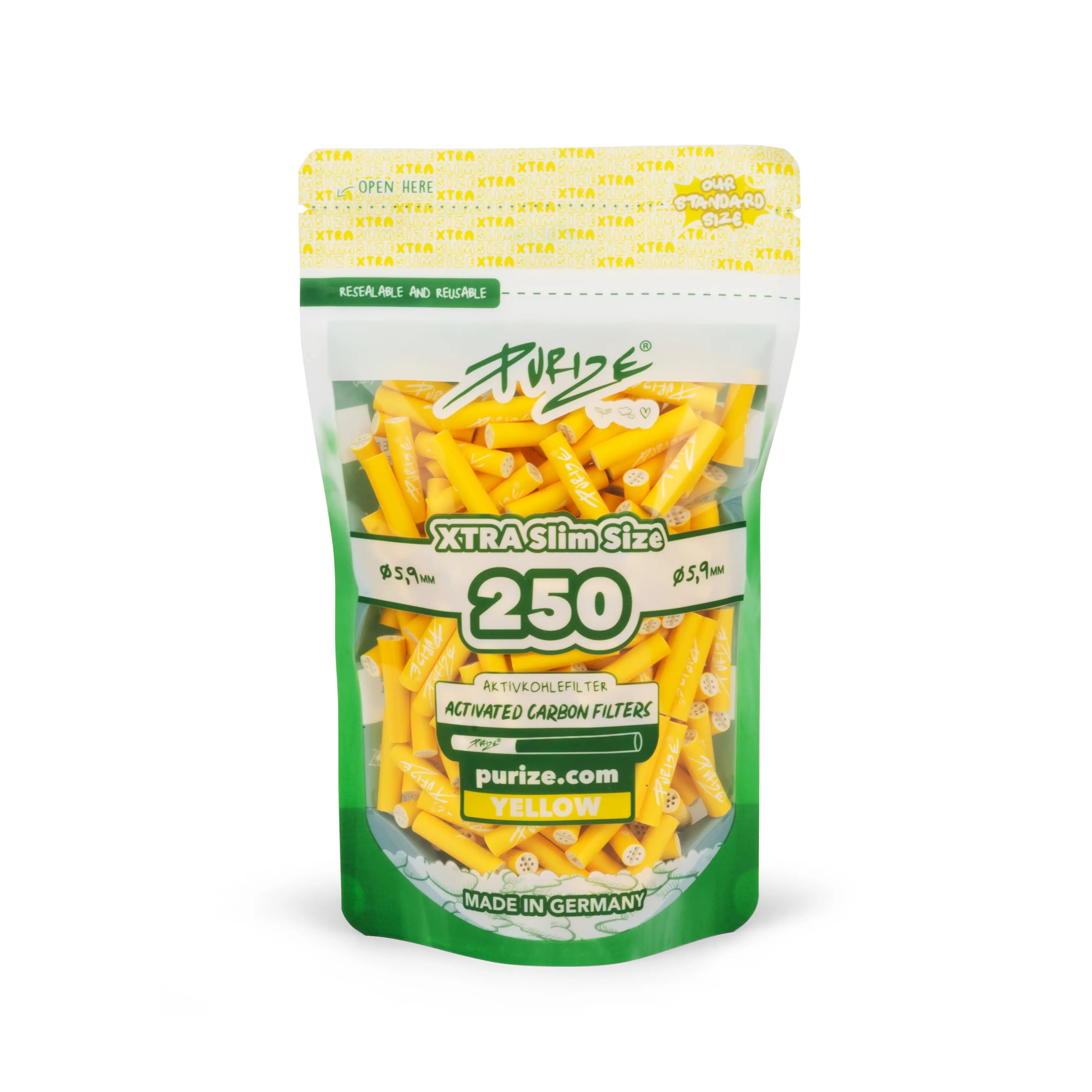 Purize Xtra Slim 250 Aktivkohlefilter in gelb 