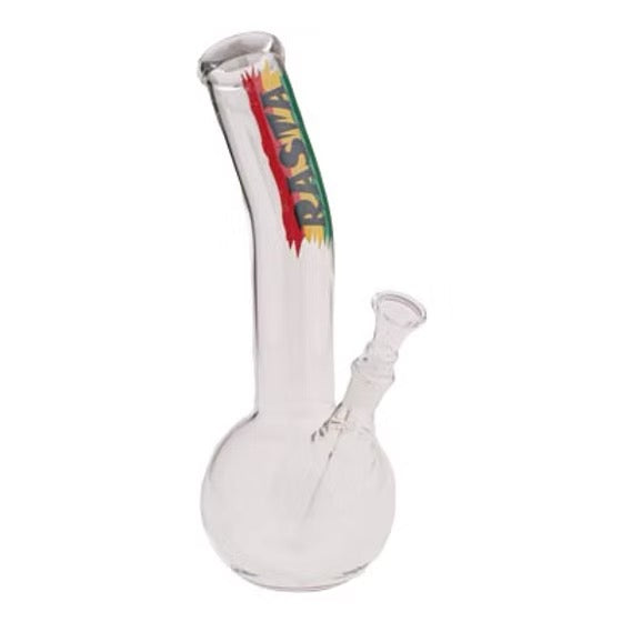 BudBasic Rasta Regular Glass Bong Bent Shaft 25 cm mit buntem Rasta-Design